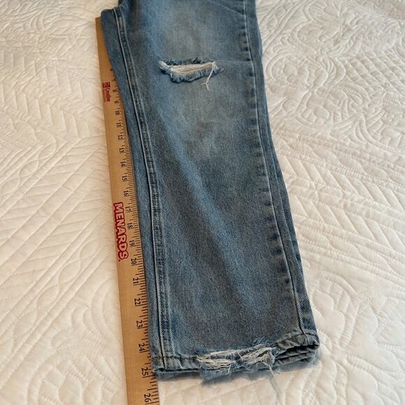 TWELVE by ontwelfth cotton high-waist BF blue jeans distressed button fly sz 28 - Picture 14 of 15
